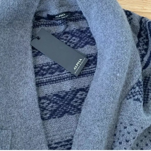 NWT Alpha Massimo Rebecchi Wool Cardigan Size M - Picture 3 of 5